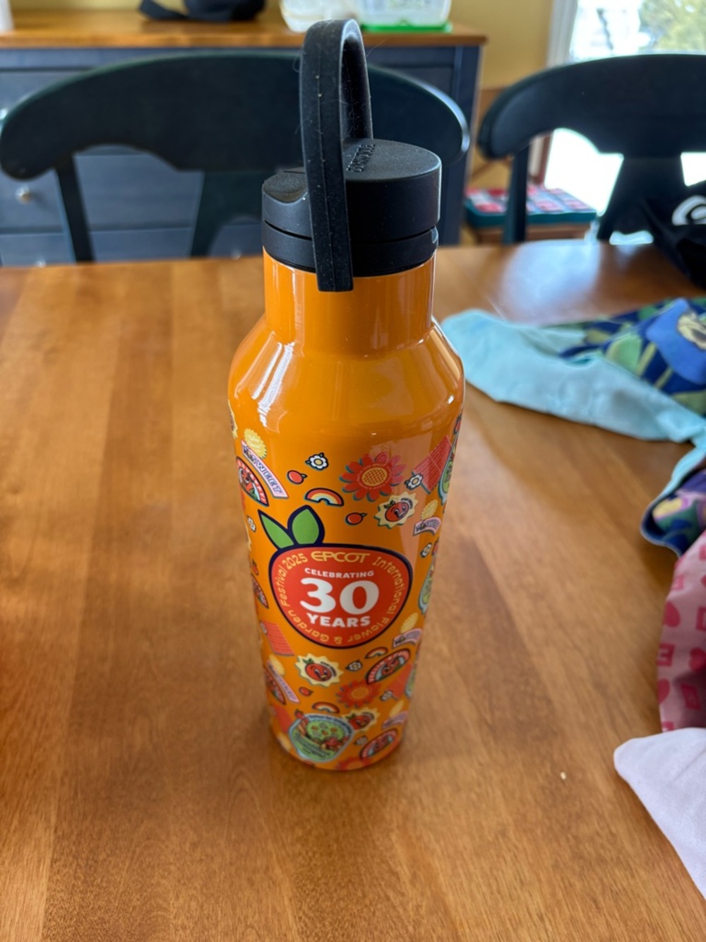 30 Years Orange Stainless Water Bottle with Black Lid corkcicle